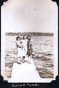 A034- Alice and Ruth Bennet McDougal Dorrough; Dorothy (Dot) Haydock; Virgie Price and Jackie at camp; (Colgate Smiles)